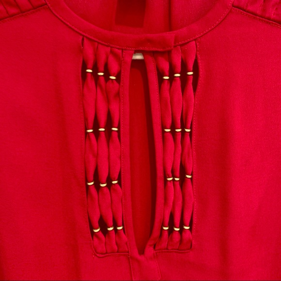 Diane Von Furstenburg Florina  red silk top - Picture 3 of 7